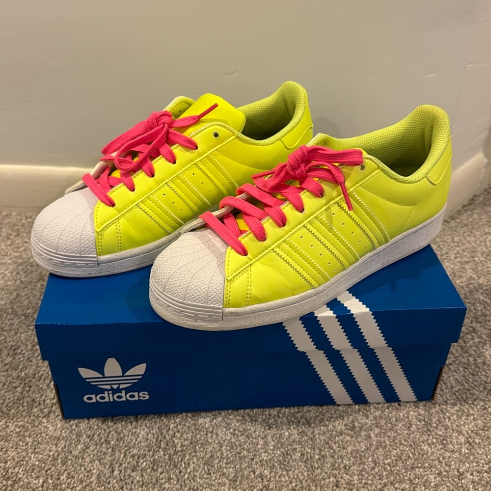 Adidas Superstar sneakers.